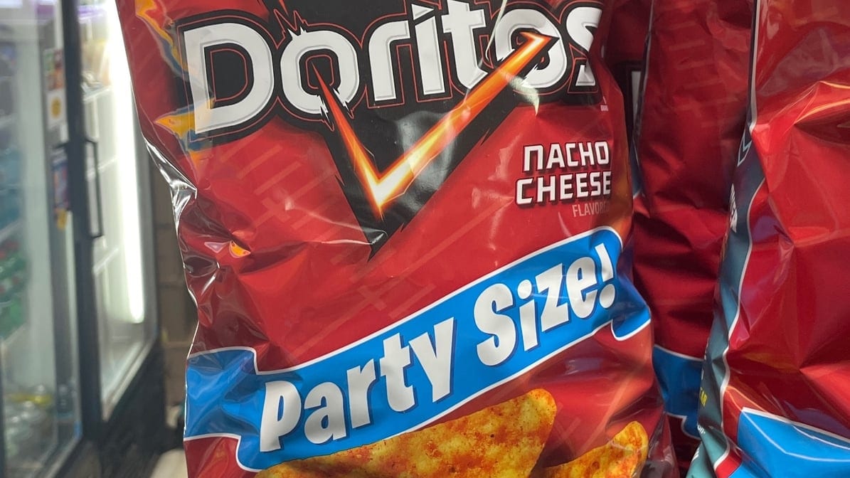 Party Size Doritos Nacho Cheese.