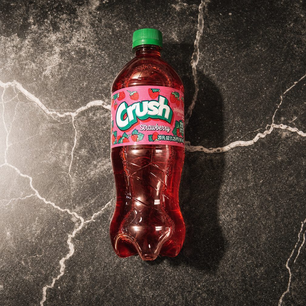 Crush Strawberry 20oz bottle.