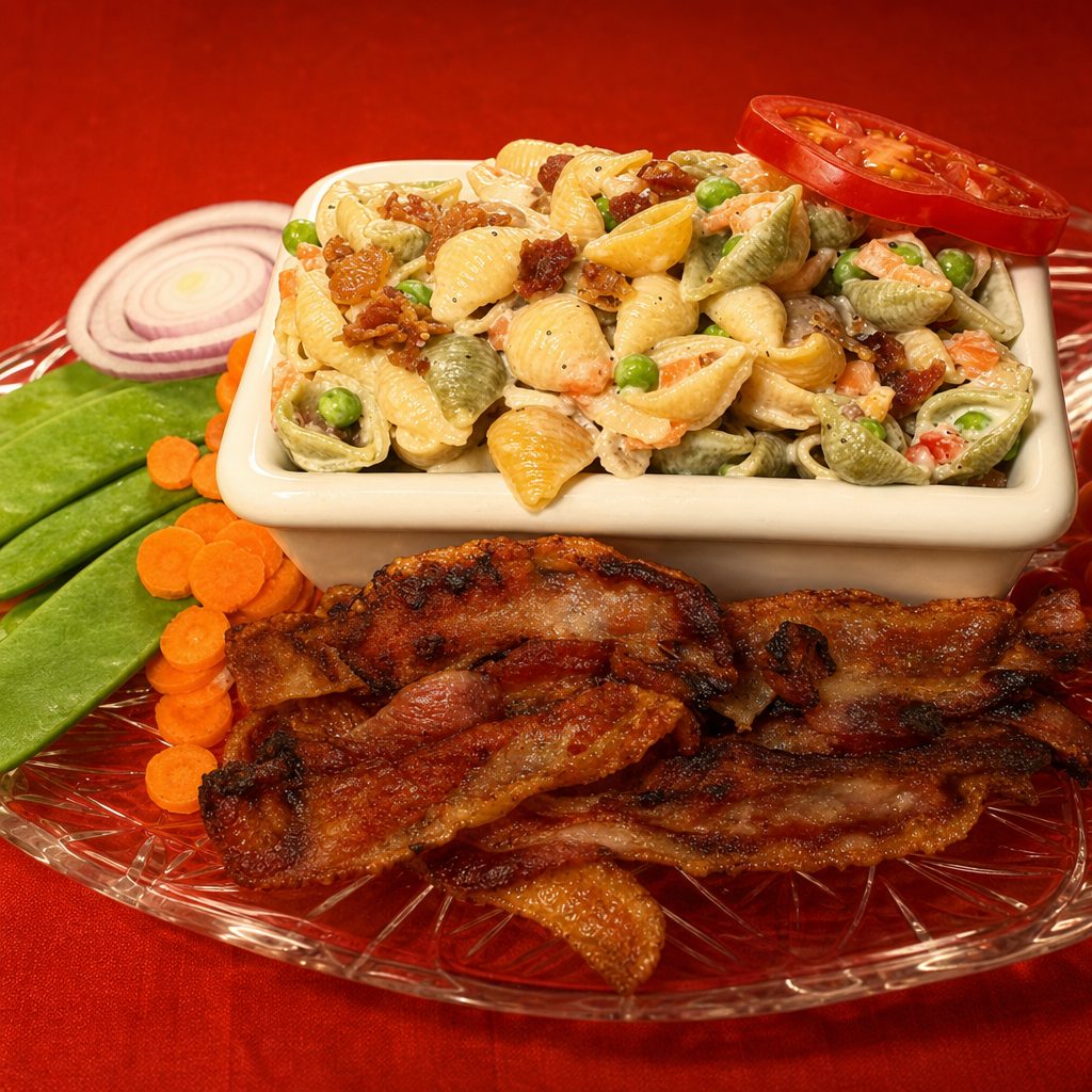Bacon Ranch pasta salad by the lb.